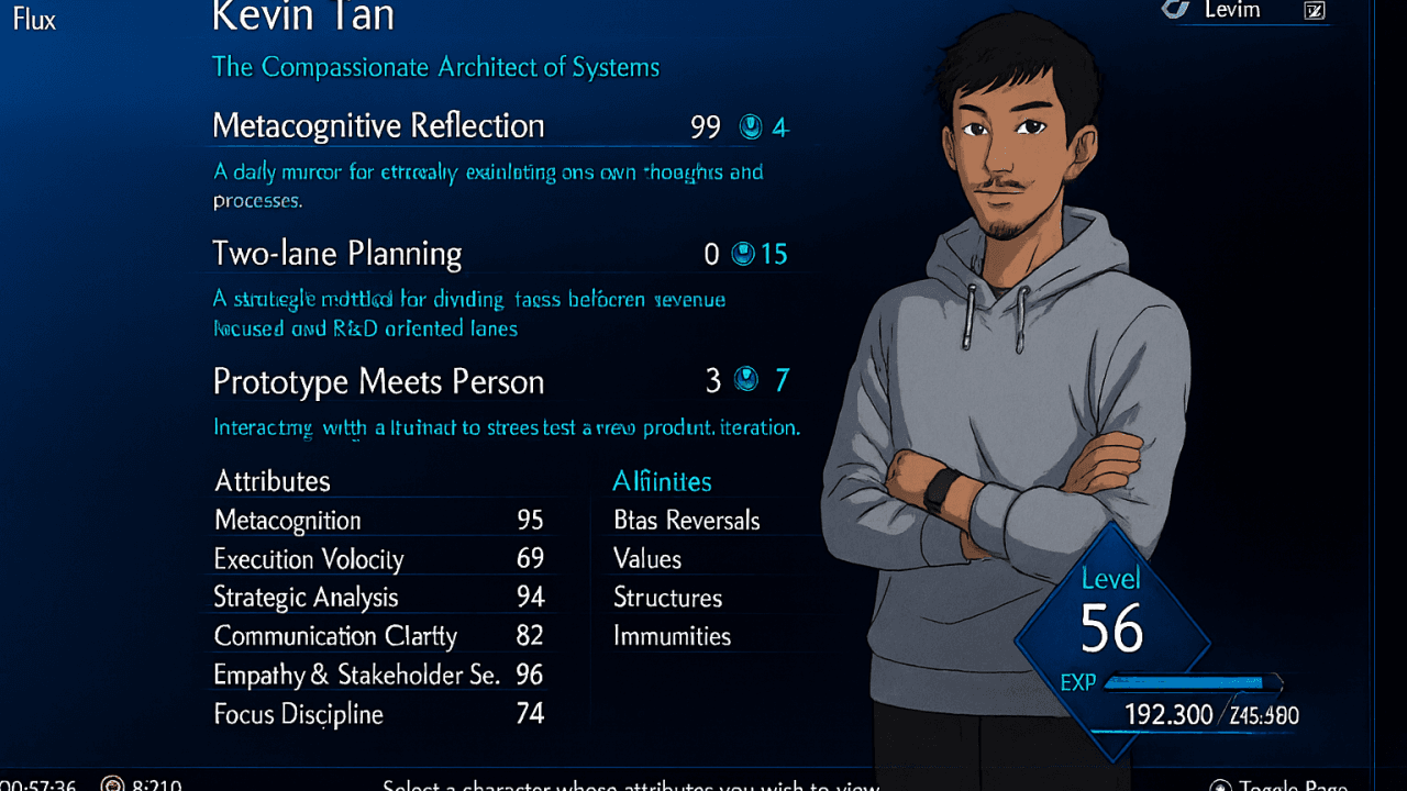 Self-Reflection prompt, output: Game Character Stats with Dailies & Quests.